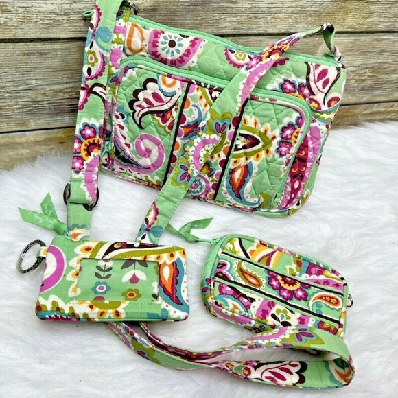 Vera Bradley Tutti Frutti Floral Quilted Purse Shoulder Bag CrossBody Wallet Set - Picture 12 of 12